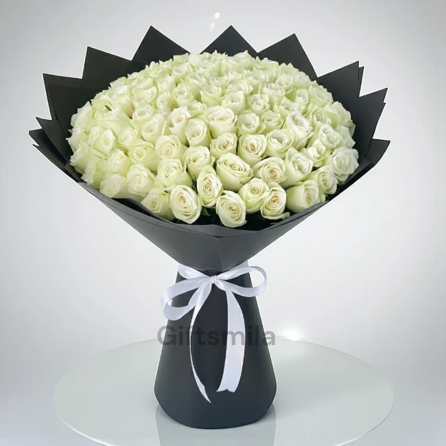 Elegant White Roses Bouquet