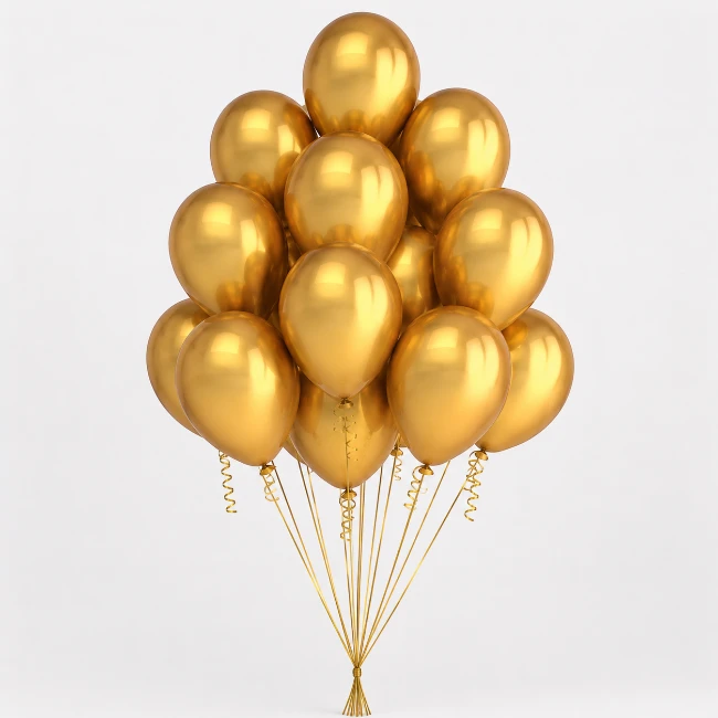 Golden Color Balloon Bunch
