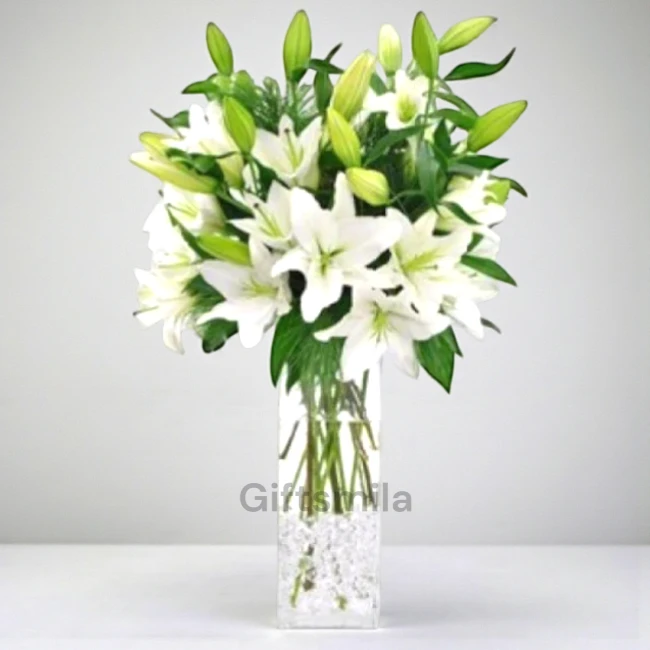 Long Glass Lily Vase