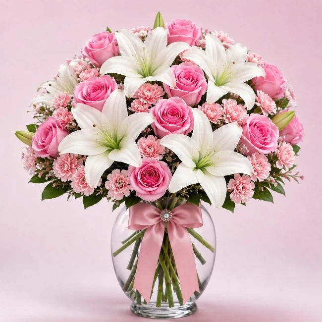 Mix Flowers with Vase