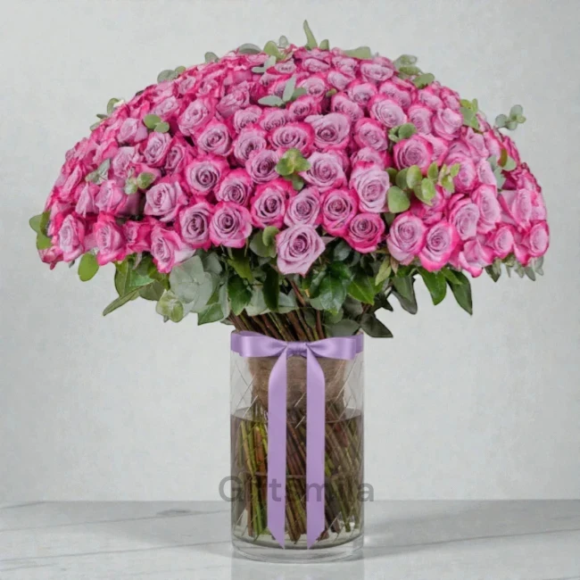 Purple Roses Vase