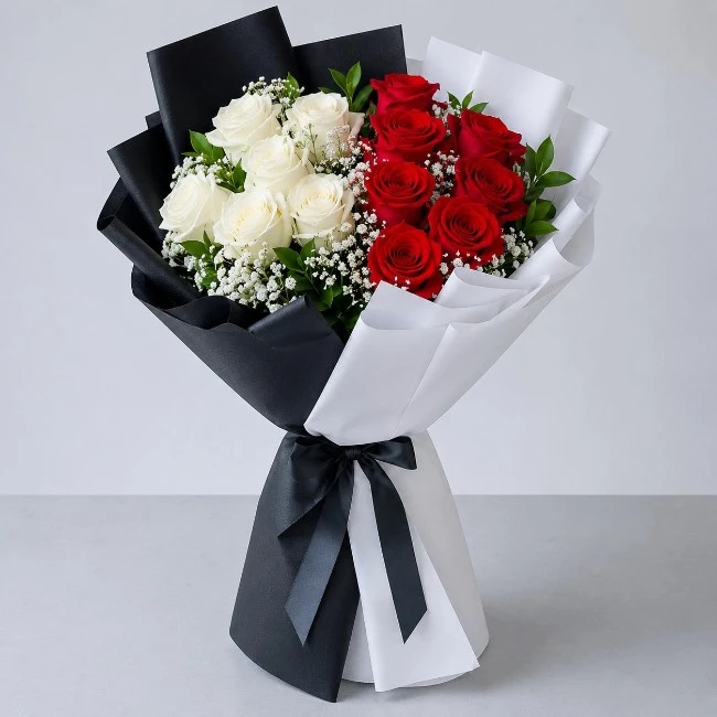 Red & White Roses