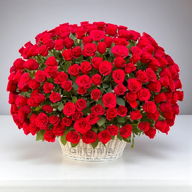 Red Roses Basket