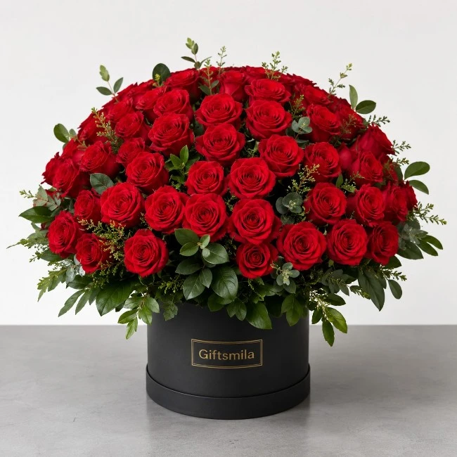 Red Roses Box Arrangement