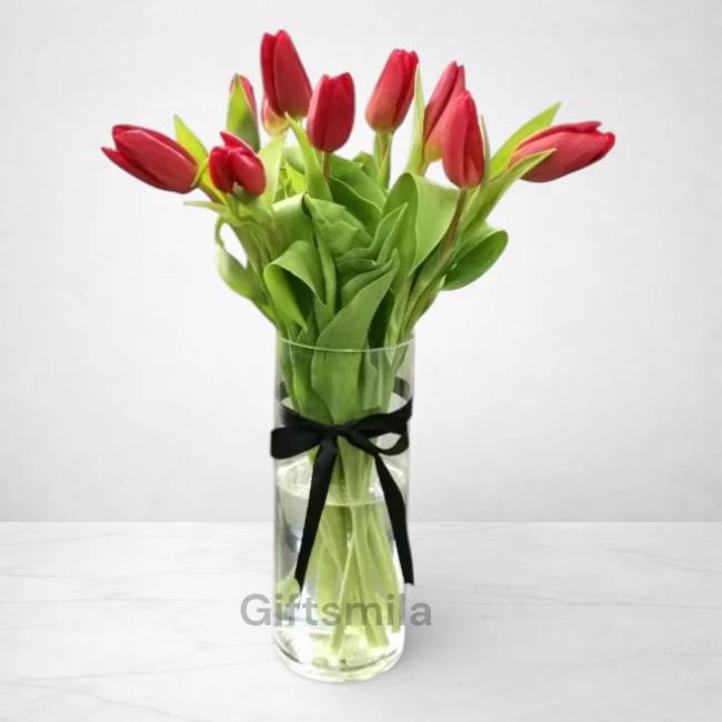 Red Tulip Vase