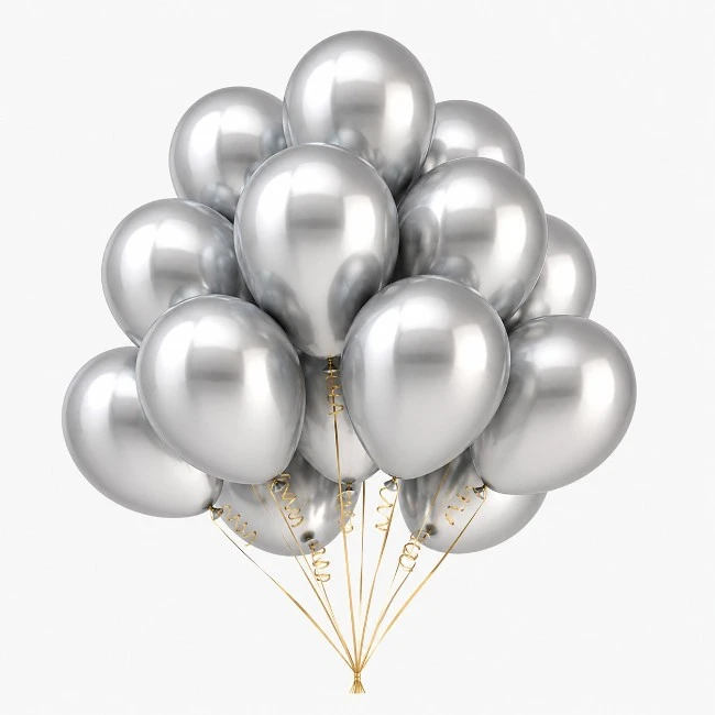 Silver Color Balloon Bunch