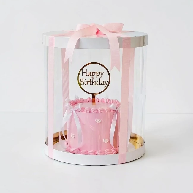 Soft Pink Birthday Cake Box