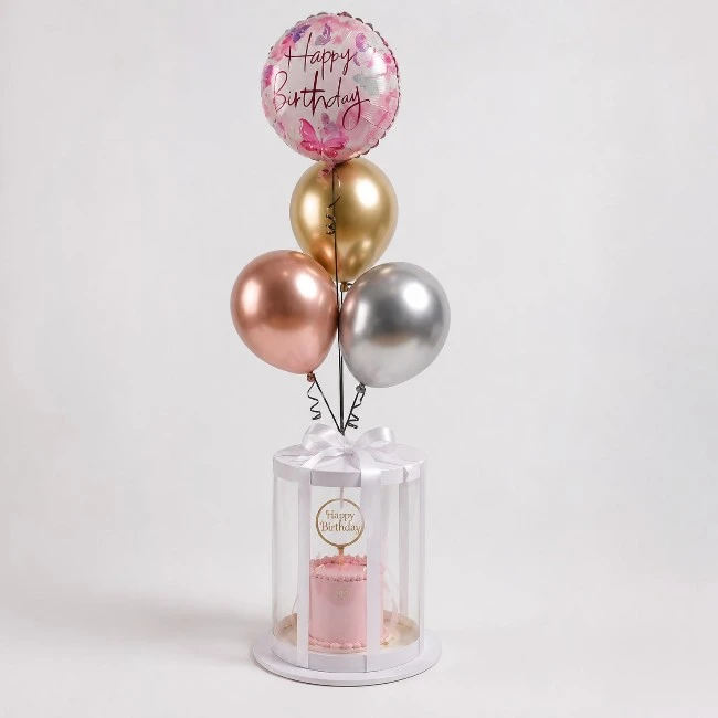 Soft Pink Birthday Cake Box