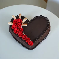 Heart Shaped Red Flower Cake