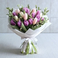 Purple & White Tulip Vase (1)