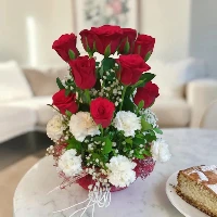 White Carnations Red Roses